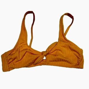 Xhilaration Swimwear Bralette Bikini Top Cut Out Ribbed Yellow Size‎ L